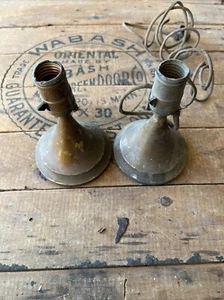 Antique Pair Of Bussman Mfg. Co. Brass light Lamp Table/Wall /Bed Mount - Picture 1 of 11