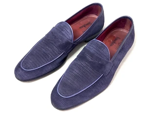 Mocasines Magnanni for Neiman Marcus azul marino gamuza centavo para hombre talla 9,5 M - Imagen 1 de 23