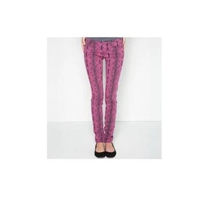 WOMENS/JRS FOX RACING GLAM LEGGING FIT  JEANS PINK/PURPLE/TURQ SNAKESKIN PRINT - Picture 1 of 4