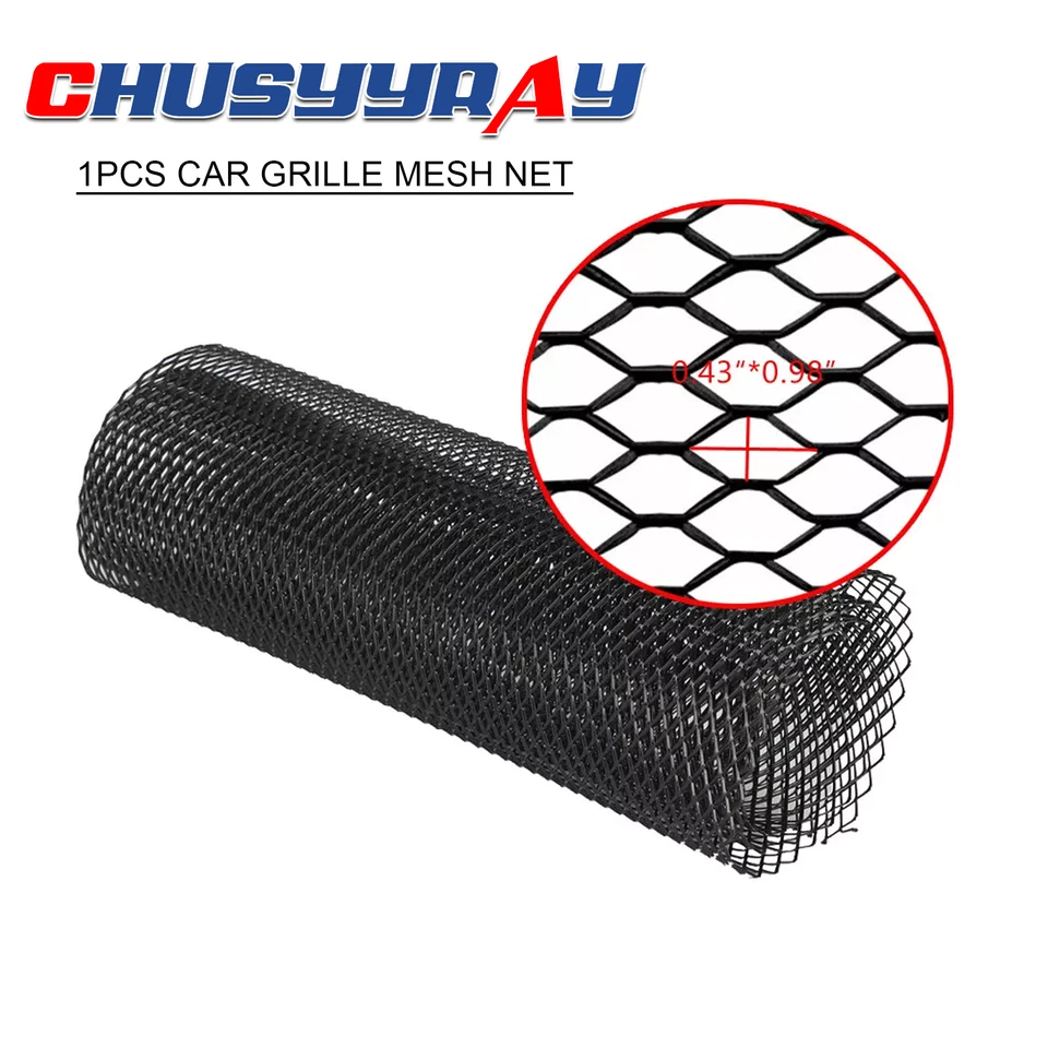 Rejilla de coche negra universal malla hoja aluminio romboide rejilla de malla automática 40x13 Foto 1 de 4