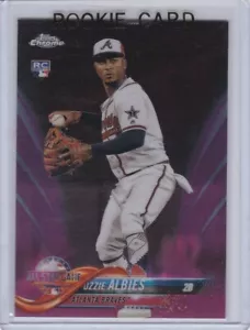 Ozzie Albies Rookie Card 2018 Topps Chrome Update PINK REFRACTOR RC Braves RARE! - Bild 1 von 2