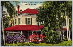 Vtg Fort Myers Florida FL Thomas A Edison Winter Home 1940s View Postcard - Bild 1 von 2