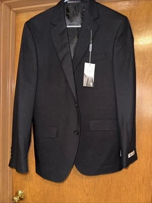 Geoffrey Beene 男式黑色经典合身西装夹克尺寸 38R J02562 — 第 1/4 张图片