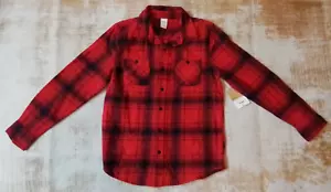 Neu Thereabouts Jungen L14/16 Large rot Flanell Langarm Knopfleiste - Bild 1 von 10