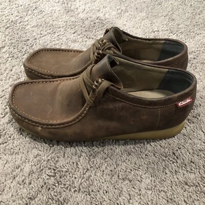 Clarks Stinson Lo Wallabee Beeswax Leather Moccasins Men Size 12 Brown Lace Up - Picture 1 of 10