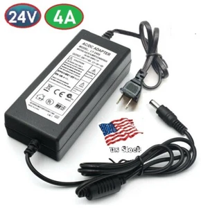 24V 4A AC/DC Adapter (wall wart) Power Supply home electronics 5.5x2.1mm Plug - Picture 1 of 8