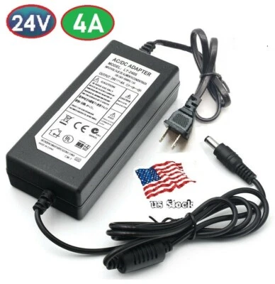 24V 4A AC/DC Adapter (wall wart) Power Supply home electronics 5.5x2.1mm Plug - Image 1 of 4