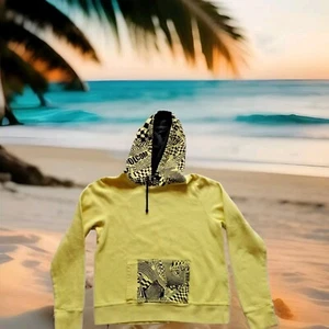 Volcom Hoodie Art Inspired Yellow Boys Lrg Cotton/Polyester Long Sleeve w/pocket - Picture 1 of 17