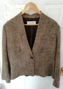 Artigiano Made in Italy 20 Brown Black Jacket Blazer Wool Blend Lined Button Up - Picture 1 of 10