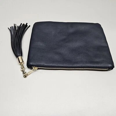 Cartera Monedero Merona 9"x7" Cremallera Exterior e Interior Imitación Cuero Azul Foto 1 de 4