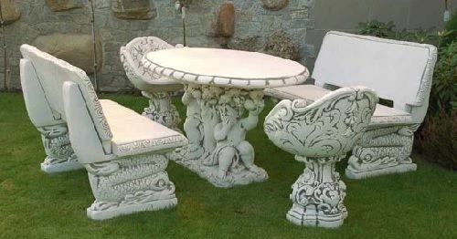 Sitzgruppe (S351+S352+S353) Gartendeko Gartenmöbel Garnituren Steinguss 1086 kg - Bild 1 von 1