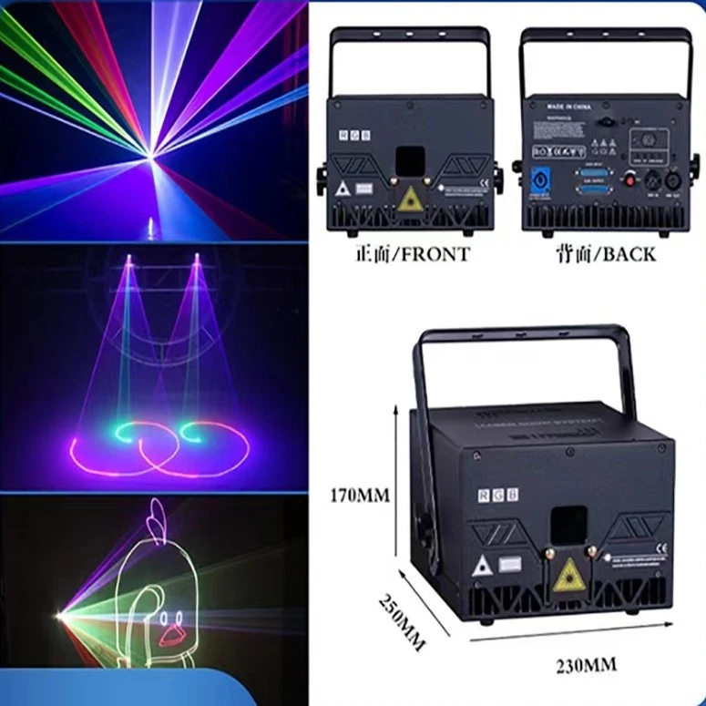 Bluetooth APP 5W 10W RGB Animation Laser Light Projector ILDA DJ Party Wedding - Image 1 of 4