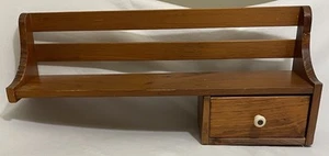 Handmade Wooden Hanging Shelf W/Drawer 19”x 5”x 8.5” Hancock Countrwares-1999 - Picture 1 of 11