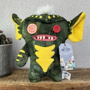 Fuggler Funny Ugly Monster Gremlins Soft Toy - Stripe Fuggler Green Scales Cute - Picture 1 of 6