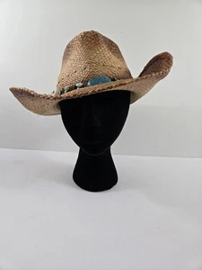 Sombrero Dorfman Pacific DPC Estilo Occidental Paja Imitación Turquesa Para Mujer Talla Única - Imagen 1 de 6