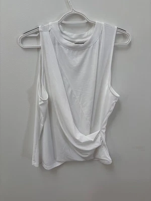 Calia White Sleeveless Drape Front Tank Top Womens Large - Image 1 of 4
