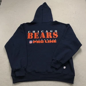 VINTAGE Chicago Bears Hoodie Mens Large Russell Athletic Pro Line Sweatshirt 90s - Picture 1 of 11