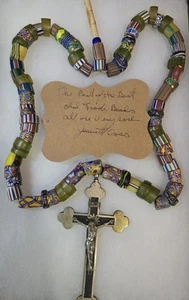 Rare FUR TRADE BEADS w/ CROSS Pendent - Souix Indian S DAKOTA @FS - Picture 1 of 20