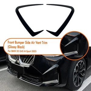 Gloss Black Front Bumper Side Air Vent Cover Fit For BMW X3 G45 M Sport 2025 - Picture 1 of 8