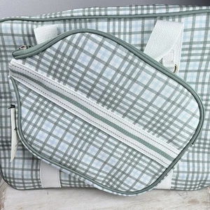 Neu mit Etikett kariertes Pickleball Tasche & Paddelhülle Set grün/blau - Herz & Hand - Bild 1 von 10