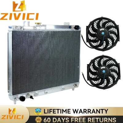 AT Aluminum Radiator+Fan For 95-01 Toyota Townace SBV KR42/43R SPACIA SR40 VAN - image 1 of 4
