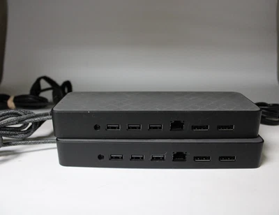 LOTE DE 2 BASE UNIVERSAL HP USB-C HSA-B005DS CON 1 ADAPTADOR DE CORRIENTE Foto 1 de 4