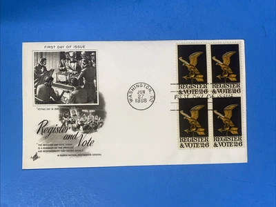1968 FIRST DAY COVER - 6c - REGISTER TO VOTE - Image 1 of 2