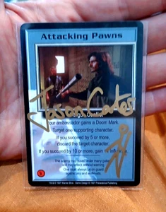 Babylon 5 B5 1997 CCG Attacking Pawns Autograph Card Jason Carter  - Picture 1 of 2