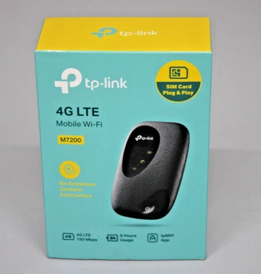 TP-Link M7200 Mobiler 4G LTE WLAN Router  N300 Single-Band, 2000mAh-Akku Schwarz - Bild 1 von 4