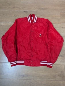 Vintage Mickey Mouse Jacket Red Size L Mens Softshell Snap Button Made In USA - Picture 1 of 17