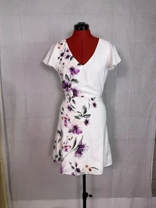 White House Black Market Women's Floral Cap Sleeve Mini Dress size 4 D367 - Picture 1 of 11