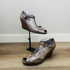 Sandalia de cuña Clarks Emmalae Hope marrón metálico para mujer talla 10 - Imagen 1 de 12