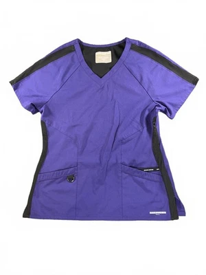 Blusa Médica Skechers Púrpura y Negra Cuello en V, Talla M Foto 1 de 4