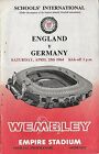 Football Programme>England V Germany Apr 1964 Schools International @ Wembley