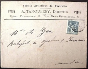 FRANCE Lettre Société artistique de portraits TANQUEREY. 11/12/1897 (Rochefort e - Imagen 1 de 1