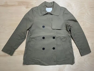 Abrigo de trinchera Everlane swing claro verde oliva chaqueta de mujer doble pecho XS/S - Imagen 1 de 6