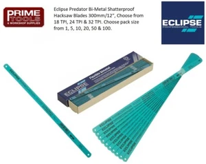 Eclipse 300mm/12" Predator Bi-Metal Shatterproof Hacksaw Blades 18, 24, 32 TPI - Picture 1 of 8