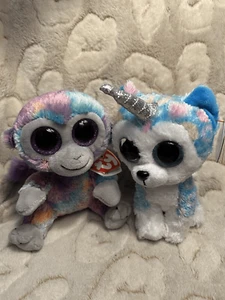 TY Beanie Boos-Helena And Zuri 6" Plush Stuffed Toy TY Heart Tag - Picture 1 of 5