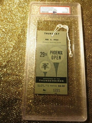 Jack Nicklaus 9th Win 1964 Phoenix Arizona Open Golf Tournament Ticket Stub PSA Cover