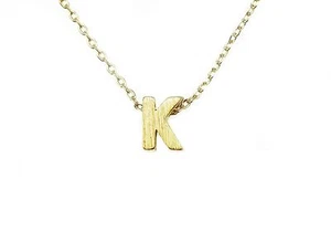 Vergoldete Mini Initiale "K" Anhänger Charm Halskette matt/gebürstete Oberfläche - Bild 1 von 3