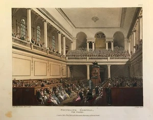 Foundling Hospital London Ackermann Microcosm Rowlandson Pugin 1809 print - Picture 1 of 4
