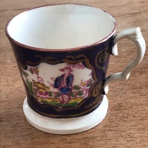 Antique Victorian Porcelain Gaudy Welsh Coffee Cup / Child's Mug. c1830s 1850s. - Picture 1 of 7