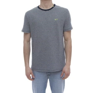 SUN68 HERREN T-SHIRT LEINEN GESTREIFT Art. T35147 Mod. LEINEN STREIFEN STRAND SS - Bild 1 von 2