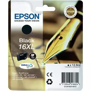 Genuine Epson 16XL T1631 1 Black Ink Cartridge for WorkForce WF-2520nf WF-2530wf - Picture 1 of 1