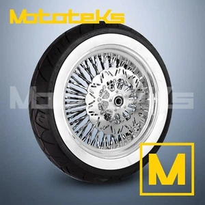 RUEDA RADIOS GRUESOS 16X3,5 52 ACERO INOXIDABLE TRENZADO PARA HARLEY SOFTAIL SPORTSTER DELANTERA - Imagen 1 de 5