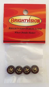 4 Brightvision Redline Wheels - 4 Medium GOLD Chrome Cap Style Wheels Goldlines! - Bild 1 von 2