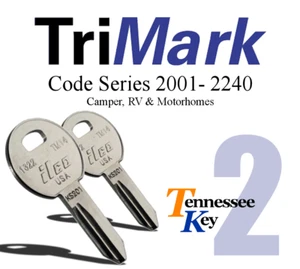Trimark Key for Camper / RV & Motorhome / ( 2 ) Two Keys to Codes 2001-2240 - Picture 1 of 13
