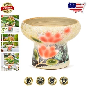Elegant Hand-Painted 7.5-Inch Ceramic Succulent Pot with Drainage for Home Decor - Picture 1 of 9