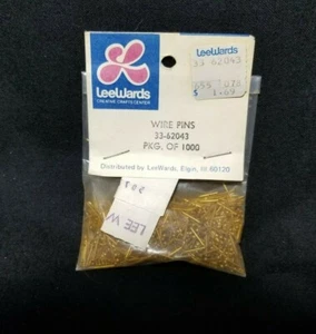 Brass Pin Crafting Beading Jewelry  Vintage NOS  1000 pcs 1/2 inch Lee Wards - Picture 1 of 5