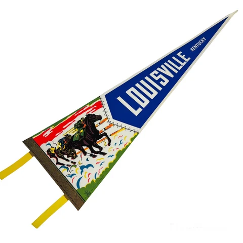 Vtg NOS Kentucky Derby Felt PENNANT - Horse Racing Louisville Churchill Downs Cover
